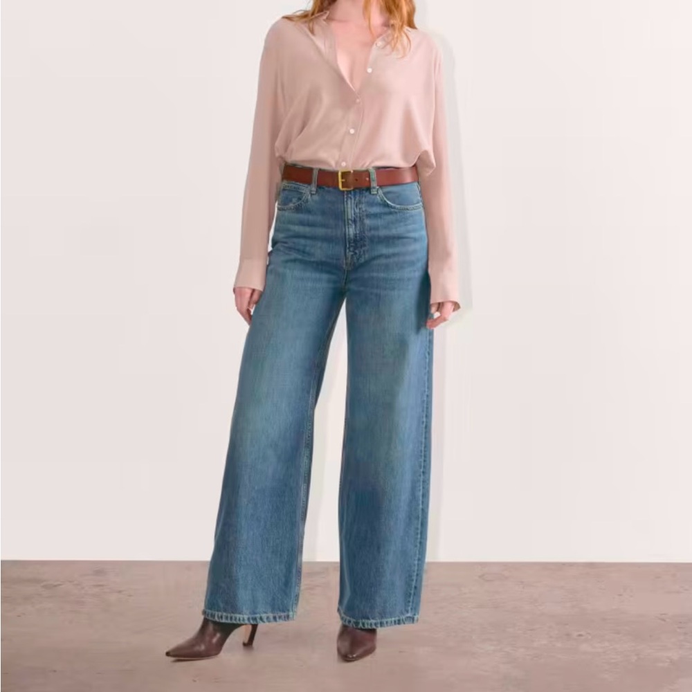 Everlane Blue Wide-Leg Jeans - Picture 1 of 16